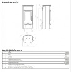 Krbová kamna ABX Polar 8 černý plech, pícka mastek 